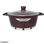 تصویر قابلمه گرانیتی لایف اسمایل مدل FLCM 36P LIFE SMILE FLCM-36P Granite Coating Soup Pot