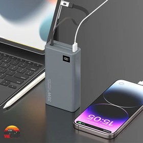 تصویر پاوربانک گرین لاین مدل Retractable ظرفیت ۲۰۰۰۰ میلی آمپر با ۳۵ وات 