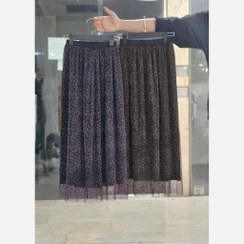 تصویر دامن زنانه پلنگی فری سایز توری مناسب مهمانی 