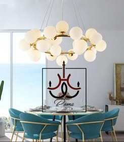 تصویر لوستر مدرن رومالوستر کد MG-201 با ۲۰ لامپ 