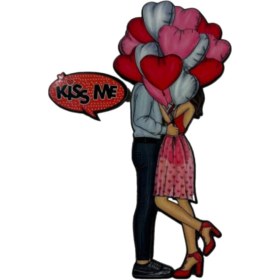تصویر تاپر کیک ولنتاین مدل بوسه عاشقانه کد 88 