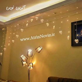 تصویر ریسه ال ای دی پرده ستاره ای و قلبی 