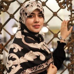 تصویر روسری مجلسی لوکس ابریشمی طرح پرنیان 