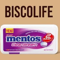 تصویر قرص خوشبو کننده دهان منتوس Mentos Clean Breath بدون شکر با طعم میوه های جنگلی دو ساعته 30 عددی 