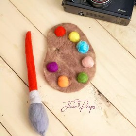 تصویر پالت و قلم مو کچه (نمدی) 