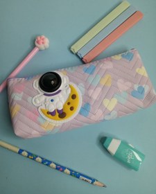 تصویر جامدادی تک زیپ فضانوردی چراغ‌دار - آبی 