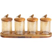 تصویر جا ادویه گلدکیش مدل GK829503 مجموعه ۴ عددی به همراه سینی 