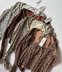 تصویر کراپ آستین بلند پلنگی کد 9853 - پلنگی 