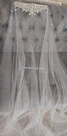 تصویر تورعروس،تورسرعروس، تور سر عربی،اکسسوری عروس - ۱ونیم متر 