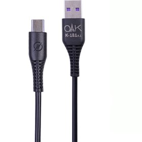 تصویر خرید + قیمت کابل شارژ تایپ سی (USB-C) OAK مدل K-181 