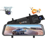 تصویر دوربین خودرو آینه ای اینفینیتی مدل T4 دو دوربین وای فای دار 