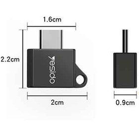 تصویر تبدیل Type-C به OTG USB مدل Yesido GS08 ا Yesido GS08 OTG Type-C Yesido GS08 OTG Type-C