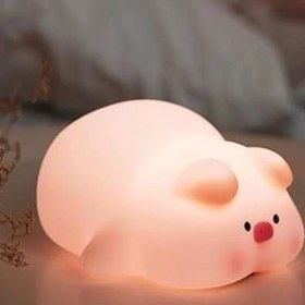 تصویر چراغ خواب سیلیکونی خوک ضربه ای (وارداتی ) Silicone sleeping lamp of a pig (imported)