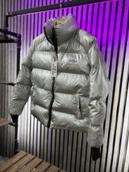 تصویر کاپشن پافر براق مشکی مردانه‌زنانه ضخیم بازارل | BAZARELL Men’s Black Glossy Puffer Jacket 