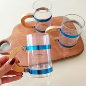 تصویر ماگ پیرکس وارداتی با دسته بامبو 