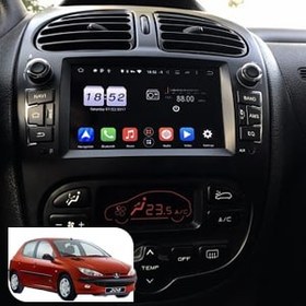 تصویر مانیتور اندروید فابریک پژو 206 مدل 8 اینچی مدل P250 Car Multimedia Android 206 7 Inch P250