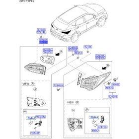 تصویر چراغ خطر عقب صندوق راست سانتافه هیوندای 924062W500 