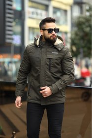 تصویر کاپشن مردانه DOXGER مدل TYC00800909917 بادگیر خاکستری 