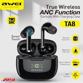 تصویر هندزفری بلوتوث دوتایی Awei TA8 ا Awei TA8 True Wireless Earbuds With Charging Case Awei TA8 True Wireless Earbuds With Charging Case