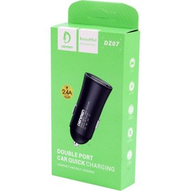 تصویر شارژر فندکی فست شارژ Denmen DZ07 2.4A 12W Denmen DZ07 2.4A 12W 2Port Car Charger