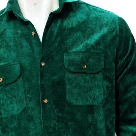 تصویر پیراهن مردانه مخمل نخ کبریتی عکس غیرژرنال جیب پاکتی پارچه خارجی اعلا - L 