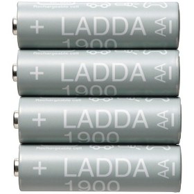 تصویر باتری قلمی قابل شارژ ایکیا مدل LADDA بسته 4 عددی 750 mAH LADDA Rechargeable battery, HR03 AAA 1.2V, 750mAh