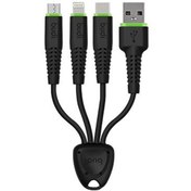 تصویر کابل تبدیل USB به لایتنینگ/USB-C/microUSB بودی مدل M8J150K طول 0.15 متر مشکی کابل تبدیل USB به لایتنینگ/microUSB/USB-C USB به لایتنینگ/microUSB/USB-C