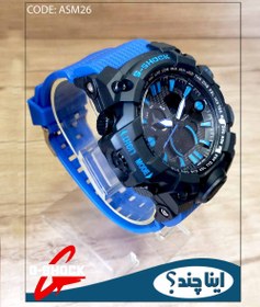 تصویر ساعت مچی مردانه جیشاک آبی دو زمانه ساعت GSHOCK کد ASM26 