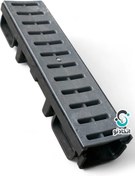 تصویر گاتر پلیمری عرض ۱۳ نیم متری عمق ۸ (۱۰ تن ) گریل آبرو استخری کفشور خطی رنگ طوسی 