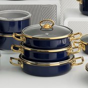 تصویر ست ماهيتابه درب دار سه تكه ( پيرايه ) سرمه ايي كاراجا 0545 