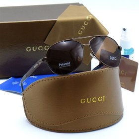 تصویر عینک آفتابی خلبانی گوچی ترند GUCCI UV400 فول پک کد 1 