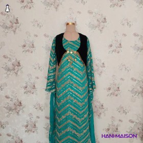 تصویر ست کامل لباس کردی همراه با جلیقه هانی مزون 