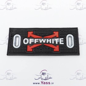 تصویر مارک ژلاتینی ( ژله ای ) مستطیل جابند دار OFF WHITE قرمز 