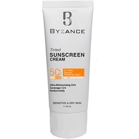 تصویر کرم ضد آفتاب SPF50 پوست خشک و حساس بیزانس رز بژ اولترا 30 