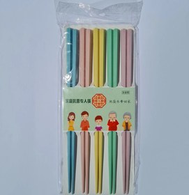 تصویر چاپستیک چوبی رنگی 