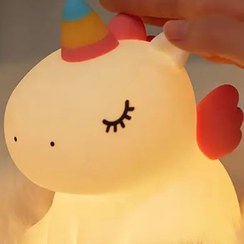 تصویر چراغ خواب سیلیکونی طرح یونیکورن 
