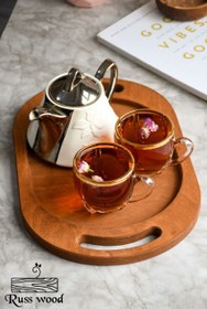 تصویر سینی چوبی بیضی 