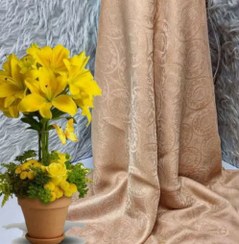 تصویر روسری ژاکارد رنگ کرم(A2969) روسری شیک و مجلسی ژاکارد رنگ کرم