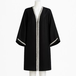 تصویر مانتو شانتون اندونزی بلند مشکی - ۴ 