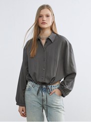 تصویر پیراهن زنانه خاکستری ال سی وایکیکی | W5NI61Z8-Liwensa LC Waikiki 