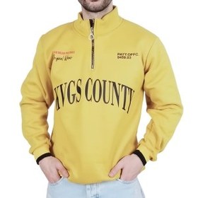 تصویر دورس مردانه زرد طرح نیم زیپ Men's yellow half-zip design