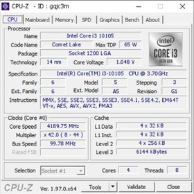 تصویر پردازنده اینتل Core i3-10105F CPU Intel Core i3-10105F