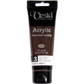 تصویر رنگ اکریلیک وستا 75 میل کد 53 نقره ای Vesta acrylic color, 75 ml, code 53, Silver