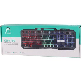 تصویر کیبورد گیمینگ سیم دار پی نت (P-net) مدل KB-1700 P-net Gaming Keyboard Model KB-1700