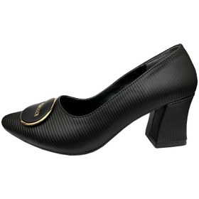 تصویر کفش مجلسی زنانه پاشنه دار رنگ مشکی مدل فلور سایزبندی 36 تا 40 