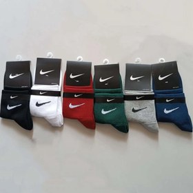 تصویر جوراب 6 جفتی ساق بلند ورزشی باشگاهی زنانه نایکی (Nike) مدل کش انگلیسی اسپرت نخی در رنگ های کاربردی تیره و روشن Useful colors Women Nike Long Socks for gym & sport (6 Pack)