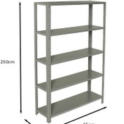 تصویر قفسه پیچ و مهره‌ای با 5 طبقه 95*40در ارتفاع 250 سانتی‌متر 