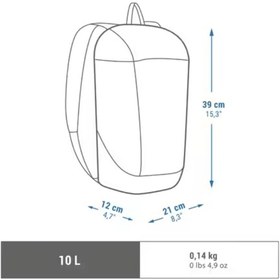 تصویر کوله پشتی قرمز مردانه و زنانه طبیعت 10 lt Decathlon 