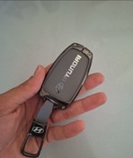 تصویر کاور ریموت و سوئیچ خودرو با کیفیت وارداتی هیوندای سانتافه نیو فلز و چرم 