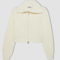 تصویر ژاکت کش باف پشمی زنانه دیفکتو defacto 